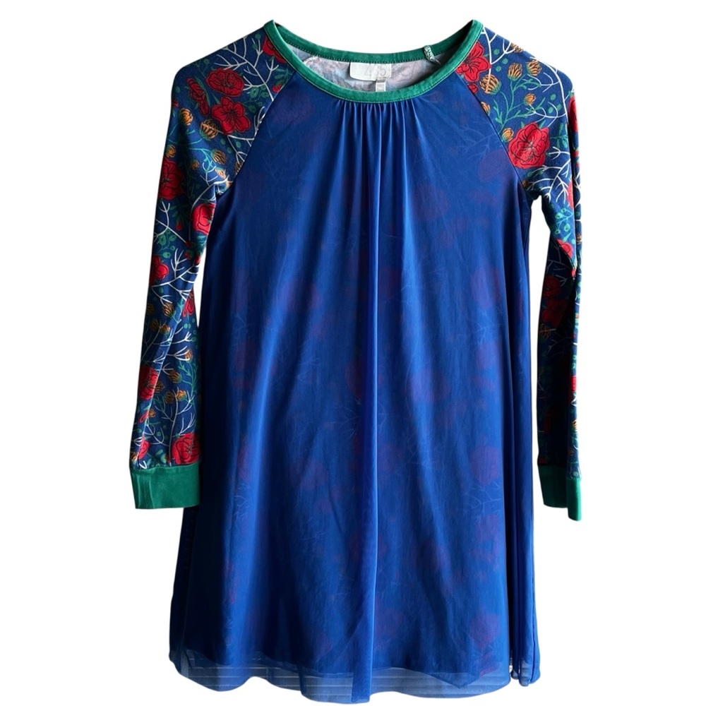 Matilda Jane 435 Make Believe Jingle Jangle Blue Tulle Overlay Dress Size 10